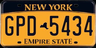 NY license plate GPD5434