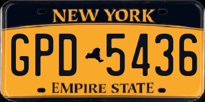 NY license plate GPD5436