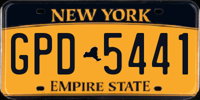 NY license plate GPD5441