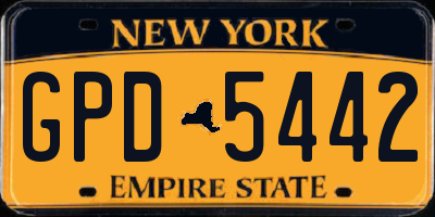 NY license plate GPD5442