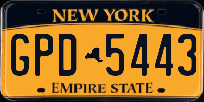 NY license plate GPD5443