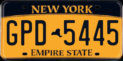 NY license plate GPD5445