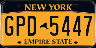NY license plate GPD5447