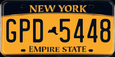 NY license plate GPD5448