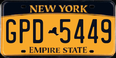 NY license plate GPD5449