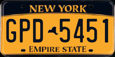 NY license plate GPD5451