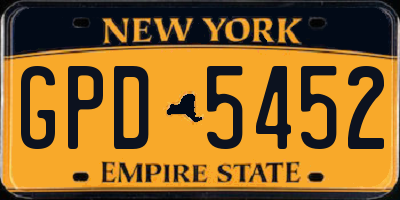NY license plate GPD5452