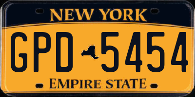 NY license plate GPD5454