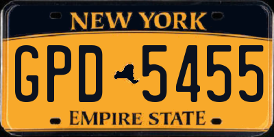 NY license plate GPD5455