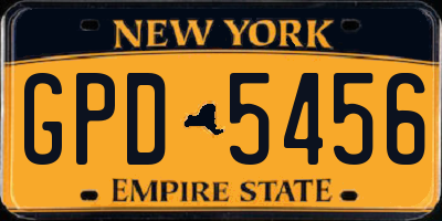 NY license plate GPD5456
