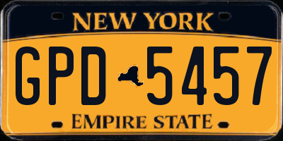 NY license plate GPD5457