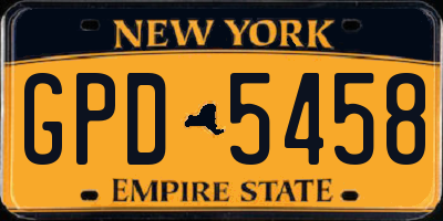 NY license plate GPD5458