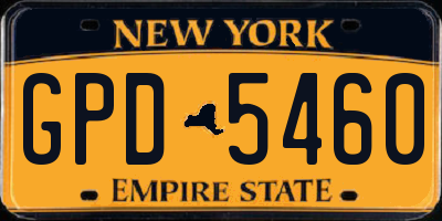 NY license plate GPD5460