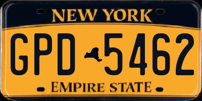 NY license plate GPD5462