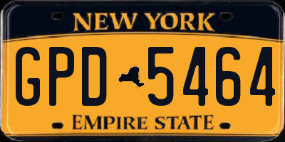 NY license plate GPD5464
