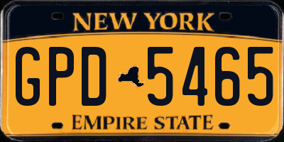 NY license plate GPD5465