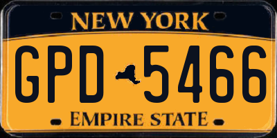 NY license plate GPD5466