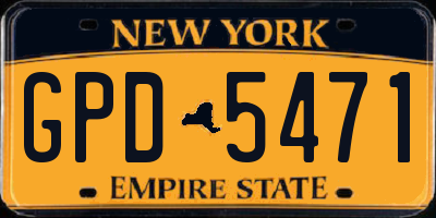NY license plate GPD5471