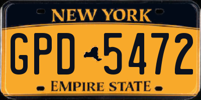 NY license plate GPD5472