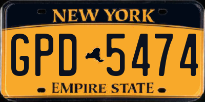 NY license plate GPD5474