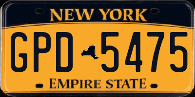 NY license plate GPD5475