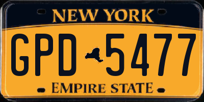 NY license plate GPD5477