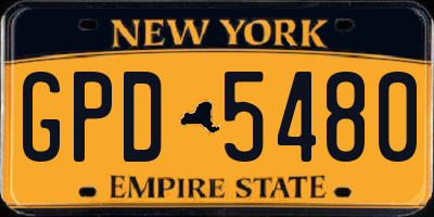 NY license plate GPD5480