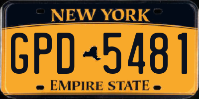 NY license plate GPD5481