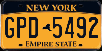 NY license plate GPD5492