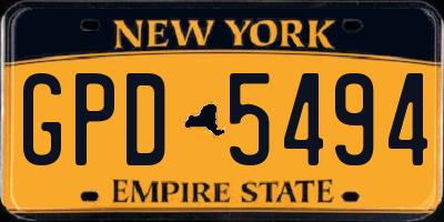 NY license plate GPD5494