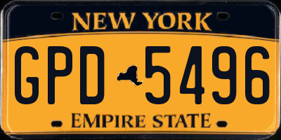 NY license plate GPD5496