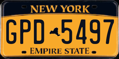 NY license plate GPD5497