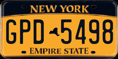 NY license plate GPD5498