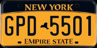 NY license plate GPD5501
