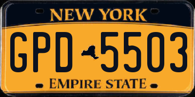 NY license plate GPD5503