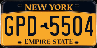 NY license plate GPD5504