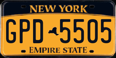NY license plate GPD5505