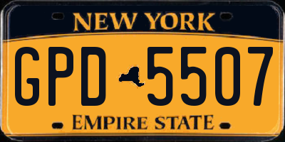 NY license plate GPD5507