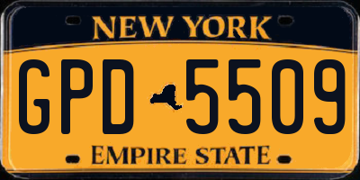 NY license plate GPD5509