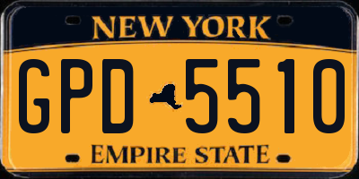 NY license plate GPD5510