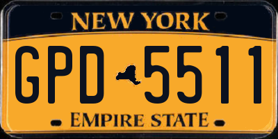 NY license plate GPD5511