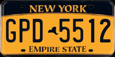 NY license plate GPD5512