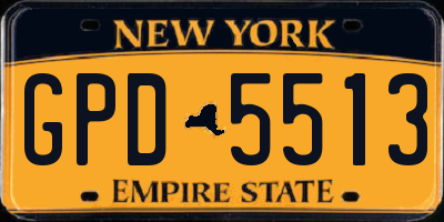 NY license plate GPD5513