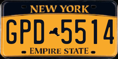 NY license plate GPD5514