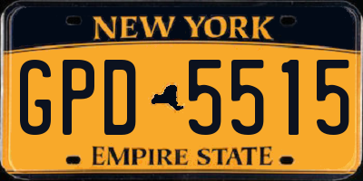 NY license plate GPD5515