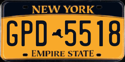 NY license plate GPD5518