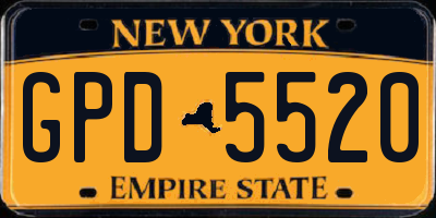 NY license plate GPD5520