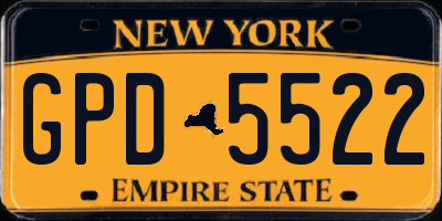 NY license plate GPD5522