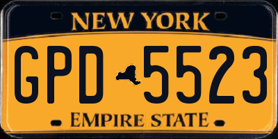 NY license plate GPD5523