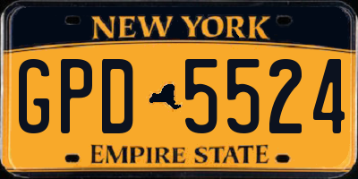 NY license plate GPD5524